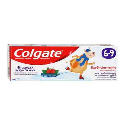 Зубная паста детская Colgate клубника-мята с фторидом с 6 до 9 лет 60 мл арт. 3397968