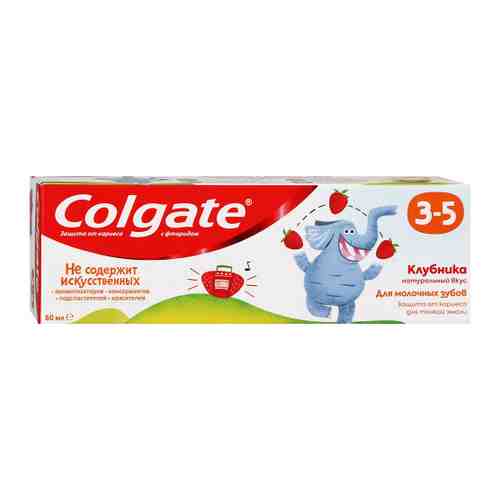 Зубная паста детская Colgate клубника с фторидом с 3 до 5 лет 60 мл арт. 3397967
