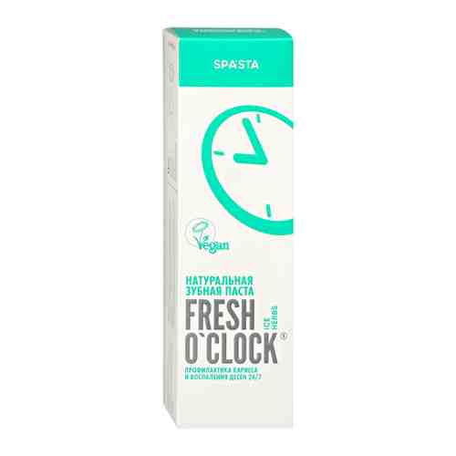 Зубная паста Spasta Fresh O'clock Профилактика кариеса и воспаления десен 24/7 натуральная 90 мл арт. 3426155