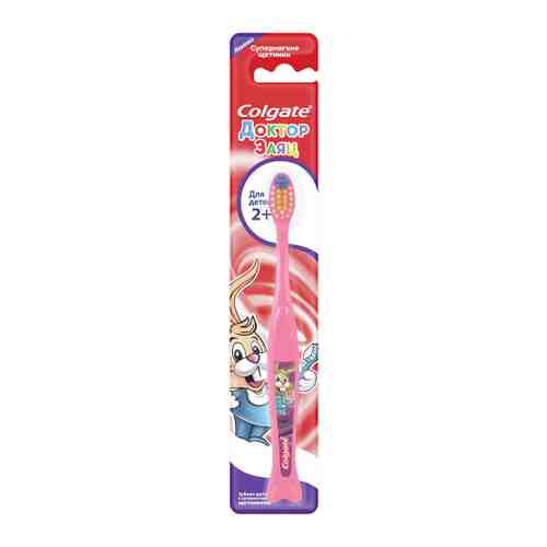 Зубная щетка детская Colgate Доктор Заяц супермягкая розовая с 2 лет арт. 3503883