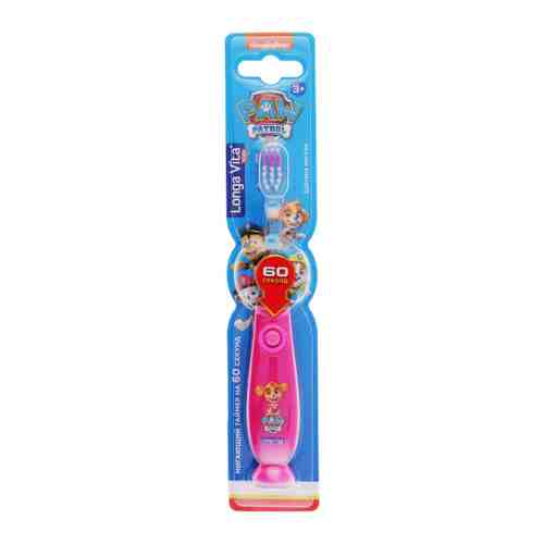 Зубная щетка детская Longa Vita Paw Patrol мигающий таймер розовая арт. 3506501