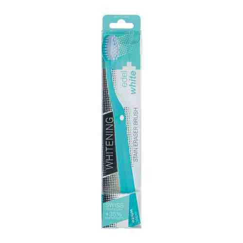 Зубная щетка Edel+white Stain Eraser Whitening Soft с защитным колпачком отбеливающая мягкая голубая арт. 3502273