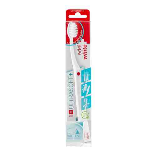 Зубная щетка Edel+white Ultrasoft+ с защитным колпачком ультрамягкая белая арт. 3502222