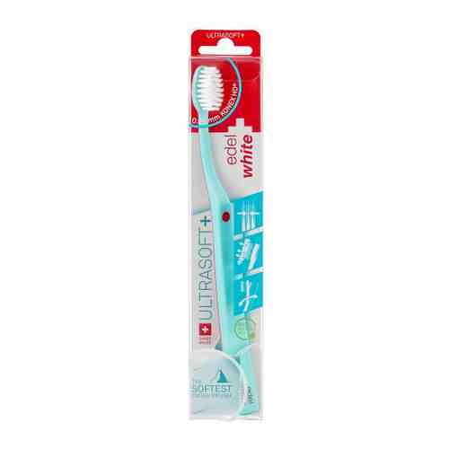 Зубная щетка Edel+white Ultrasoft+ с защитным колпачком ультрамягкая голубая арт. 3502220