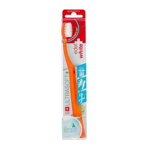 Зубная щетка Edel+white Ultrasoft+ с защитным колпачком ультрамягкая оранжевая арт. 3502244