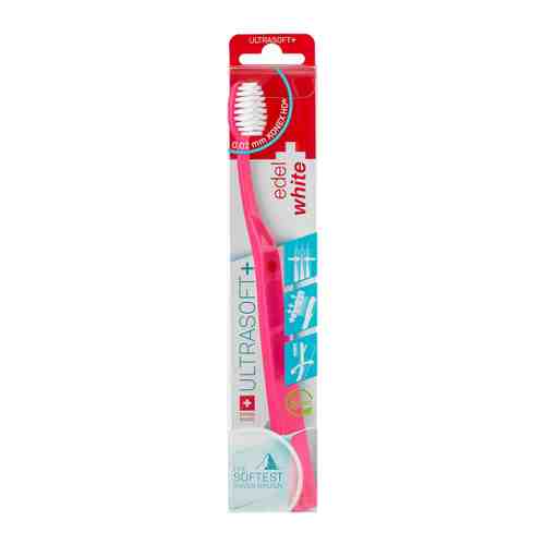 Зубная щетка Edel+white Ultrasoft+ с защитным колпачком ультрамягкая розовая арт. 3502248