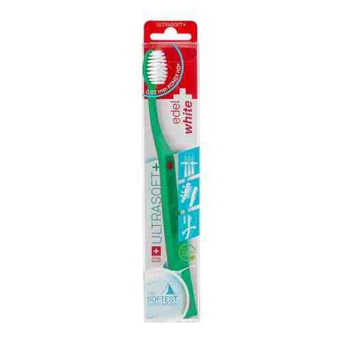 Зубная щетка Edel+white Ultrasoft+ с защитным колпачком ультрамягкая зеленая арт. 3502232