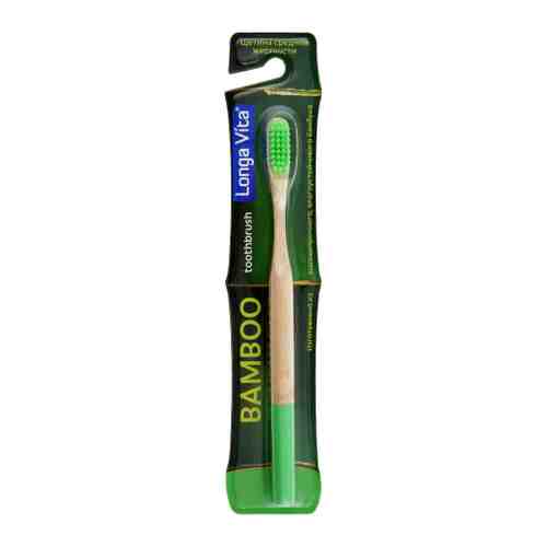 Зубная щетка Longa Vita бамбуковая средняя жесткость зеленая арт. 3504801