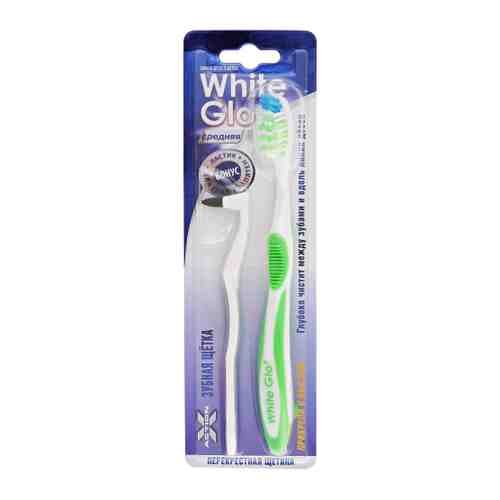 Зубная щетка White Glo Medium и ластик для удаления налета средняя жесткость жесткость зеленая арт. 3504791