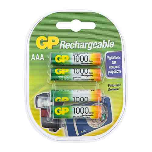 Аккумулятор GP Batteries 100AAAHC-2DECRC4 ААА 1.2 V 1000 мAч (4 штуки) арт. 3384487