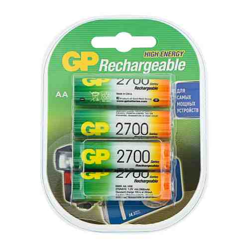 Аккумулятор GP Batteries 270AAHC-2DECRC4 АА 1.2 V 2600 мAч (4 штуки) арт. 3384489