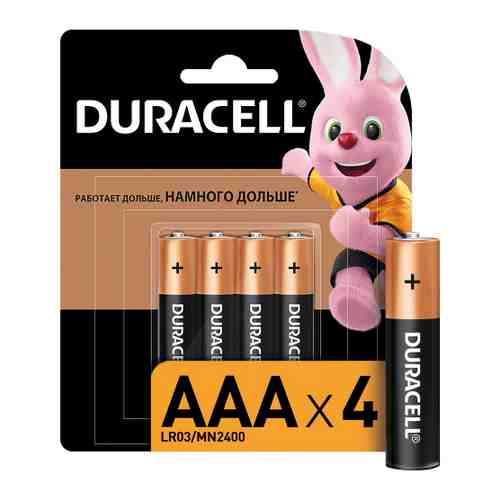 Батарейка Duracell Basic AAA LR03 алкалиновая (4 штуки) арт. 3506597