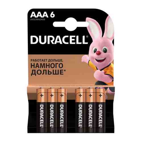 Батарейка Duracell Basic ААA LR03 алкалиновая (6 штук) арт. 3271223