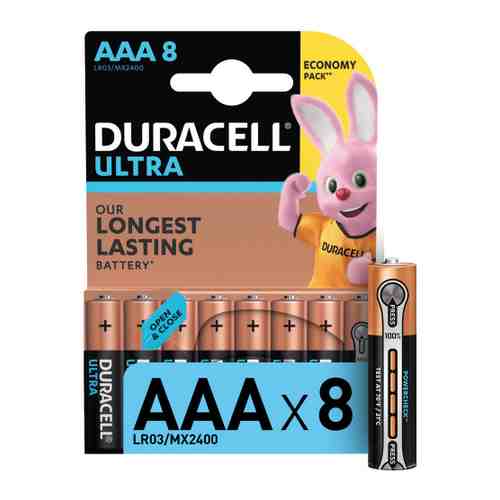 Батарейка Duracell UltraPower AAA LR03 алкалиновая (8 штук) арт. 3506576