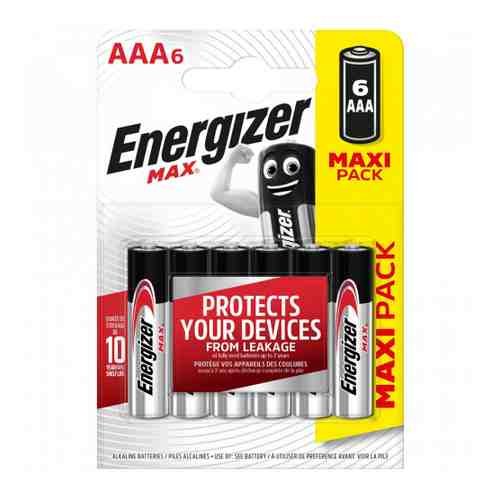 Батарейка Energizer Max E92 AAA BP6 щелочная (6 штук) арт. 3368697