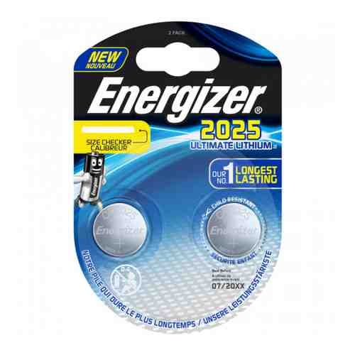 Батарейка Energizer Ultimate Lithium CR 2025 FSB2 литиевая (2 штуки) арт. 3368706