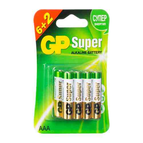 Батарейка GP Batteries 24A6/2-2CR8 ААА LR03 алкалиновая (8 штук) арт. 3447216