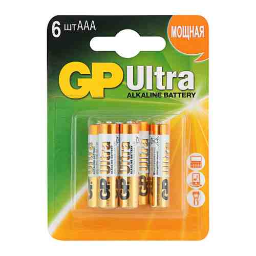 Батарейка GP Batteries 24AU4/2-2CR6 Ultra ААА 1.5V алкалиновая (6 штук) арт. 3384478