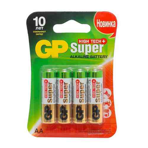 Батарейка GP Batteries Super High Tech 15 АA алкалиновая (4 штуки) арт. 3507434