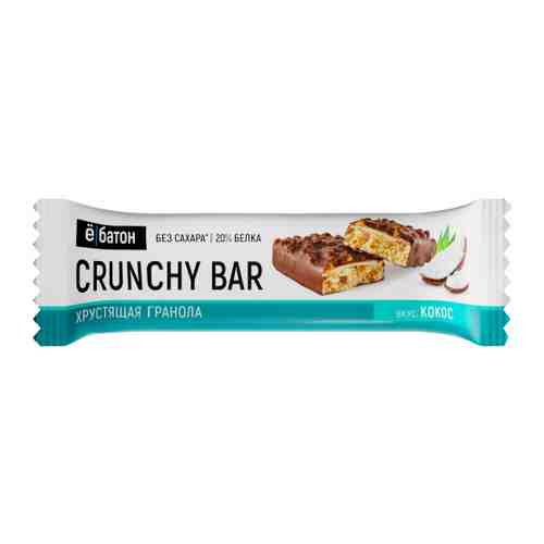 Батончик Ёбатон протеиновый Crunchy Bar вкус кокос 40 г арт. 3520752