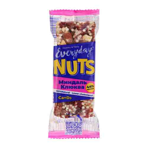 Батончик Everyday Nuts ореховый Миндаль Клюква 40 г арт. 3517493