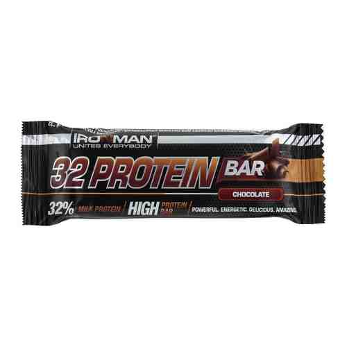 Батончик Ironman протеиновый 32 % Protein со вкусом шоколада в темной глазури 50 г арт. 3468972