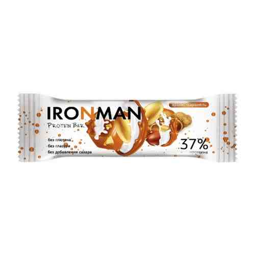Батончик Ironman протеиновый 37% Protein Barсо вкусом арахиса и карамели 50 г арт. 3468929