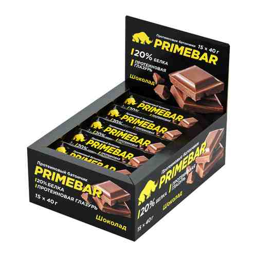 Батончики Primebar протеиновые шоколад 15 штук по 40 г арт. 3488074