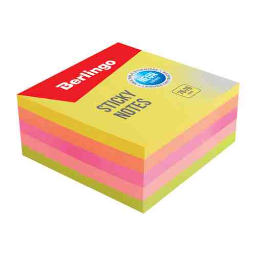 Блок для записей Berlingo самоклеящийся 5 цветов 400 листов 76х76 мм арт. 3399638