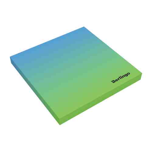 Блок для записей Berlingo Ultra Sticky Radiance самоклеящийся голубая/зеленая 50 листов 75х75 мм арт. 3455350