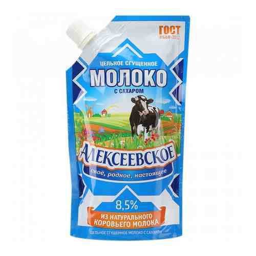 Молоко Алексеевское сгущенное цельное с сахаром 8.5% 270 г арт. 3178802