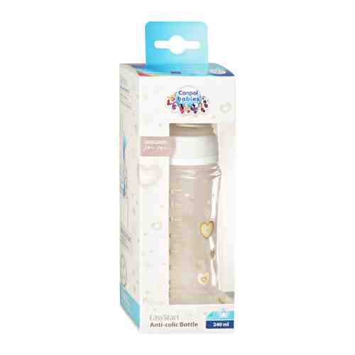 Бутылочка для кормления Canpol babies EasyStart с широким горлышком антиколиковая от 3 месяцев белая 240 мл арт. 3425766