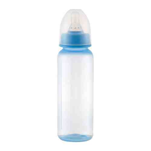 Бутылочка для кормления Курносики с силиконовой соской от 0 месяцев голубая 250 мл арт. 3416888
