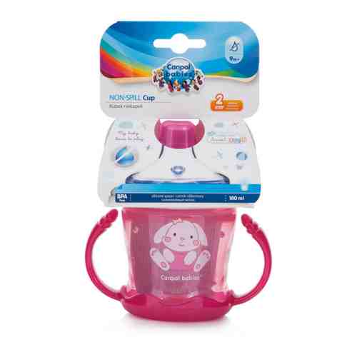 Чашка-поильник детская Canpol babies sweet fun от 9 месяцев розовая 180 мл арт. 3425775