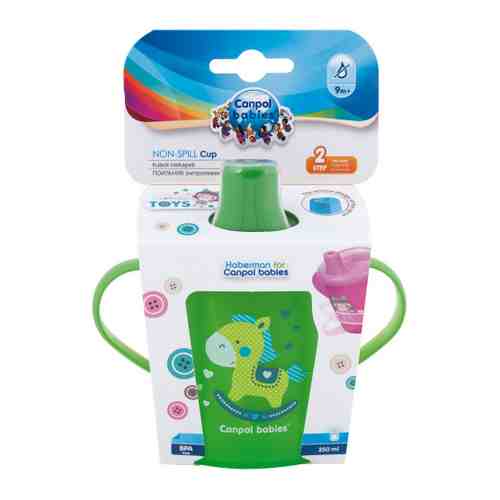 Чашка-поильник детская Canpol babies Toys от 9 месяцев зеленая 250 мл арт. 3425777