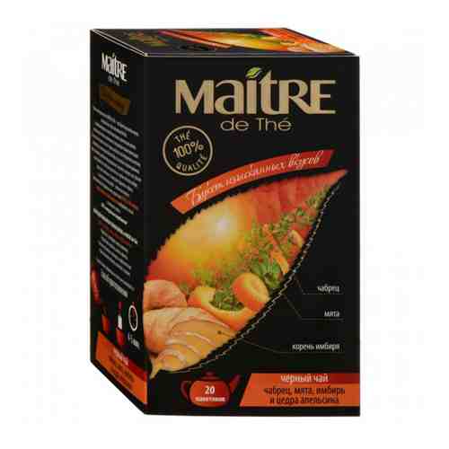 Чай Maitre de The Букет изысканных вкусов черный гранулированный с чабрецом и мятой 20 пакетиков по 1.5 г арт. 3379091