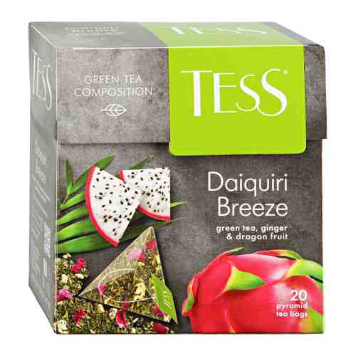 Чай Tess Daiquiri Breeze зеленый с ароматом фрукта дракона 20 пирамидок по 1.8 г арт. 3386877