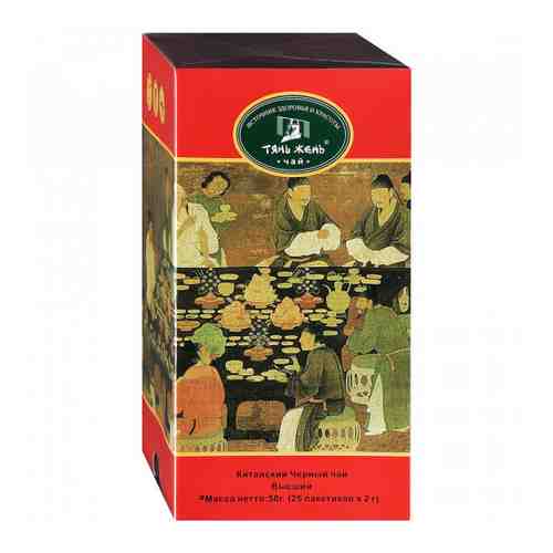 Чай Тянь-Жень Китайский черный листовой 25 пакетиков по 2 г арт. 3291246