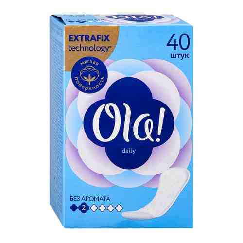 Прокладки ежедневные Ola! Daily Мягкая поверхность без аромата 2 капли 40 штук арт. 3437632