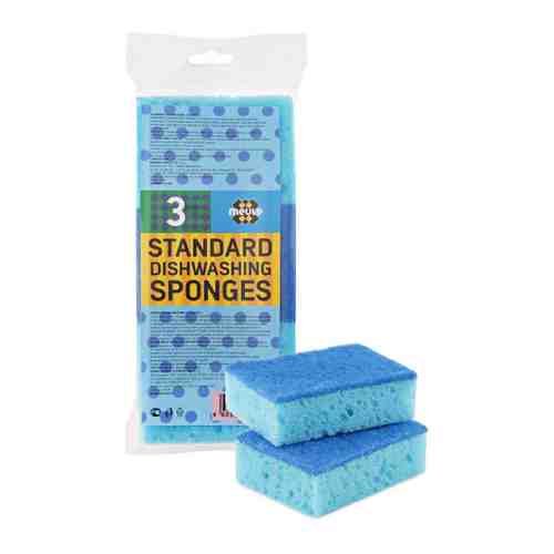 Губка для посуды Meule Standart Dishwashing sponges прямоугольная 3 штуки арт. 3440946