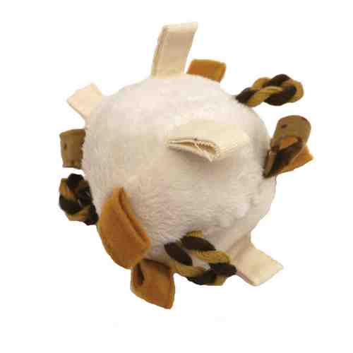 Игрушка Rosewood Плюшевый мяч с петельками мягкий бежевый для собак 10 см арт. 3443932