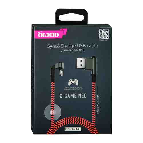 Кабель игровой Olmio X-Game Neo USB 2.0 Lightning 2.1A 1.2 м арт. 3507294