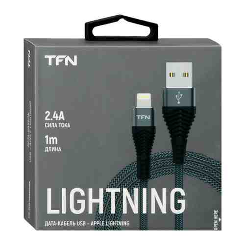 Кабель TFN 8pin Lightning для iPhone нейлон 1 м графит арт. 3475129