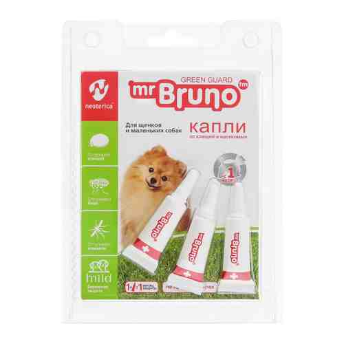 Капли Mr.Bruno репеллентные для щенков и маленьких собак 1 мл арт. 3521230