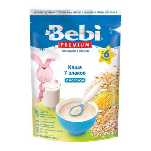 Каша Bebi Premium 7 злаков молочная с 6 месяцев 200 г арт. 3516503