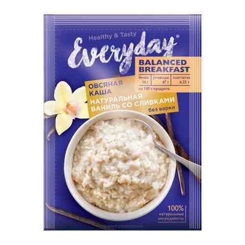 Каша овсяная Everyday Balanced Breakfast ваниль со сливками быстрого приготовления 40 г арт. 3437048