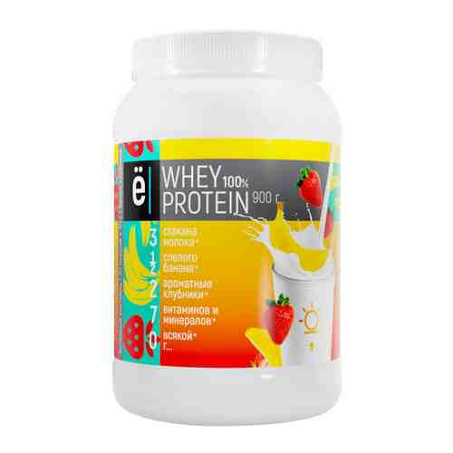 Коктейль Ёбатон белковый Whey protein со вкусом клубника-банан 900 г арт. 3520772