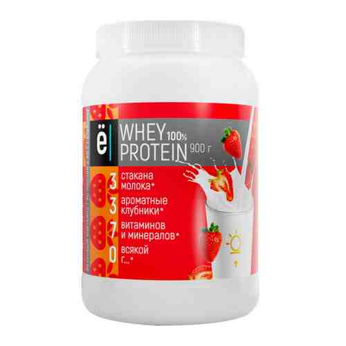Коктейль Ёбатон белковый Whey protein со вкусом клубники 900 г арт. 3520742