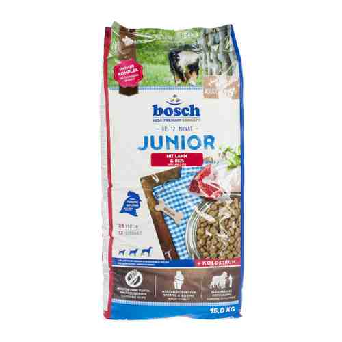 Корм сухой Bosch Junior с ягнёнком и рисом для щенков 15 кг арт. 3427278