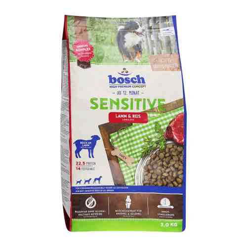 Корм сухой Bosch Sensitive с ягнёнком и рисом для собак 3 кг арт. 3427263